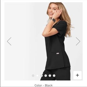 Figs Casma Black Scrub Top